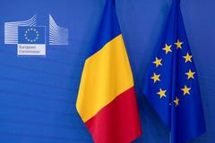 EU and Romanian flags