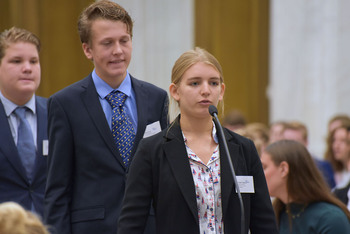 Foto's Eerste dag Algemene Vergaderingen van het Model European Parliament Nederland 2019