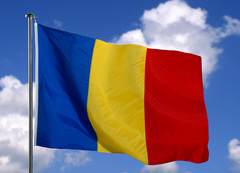 vlag Roemenië wapperend