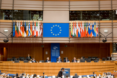 Vergaderzaal Europees Parlement in Brussel