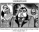 Ondanks het verlies van de coalitie, dat er voor zorgde dat zij niet meer de meerderheid in de Kamer bezat, werd er wederom een liberaal-confessioneel kabinet gevormd. De oplossing bestond in het opnemen van DS'70 in het kabinet. De tekenaar kan dit niet waarderen.